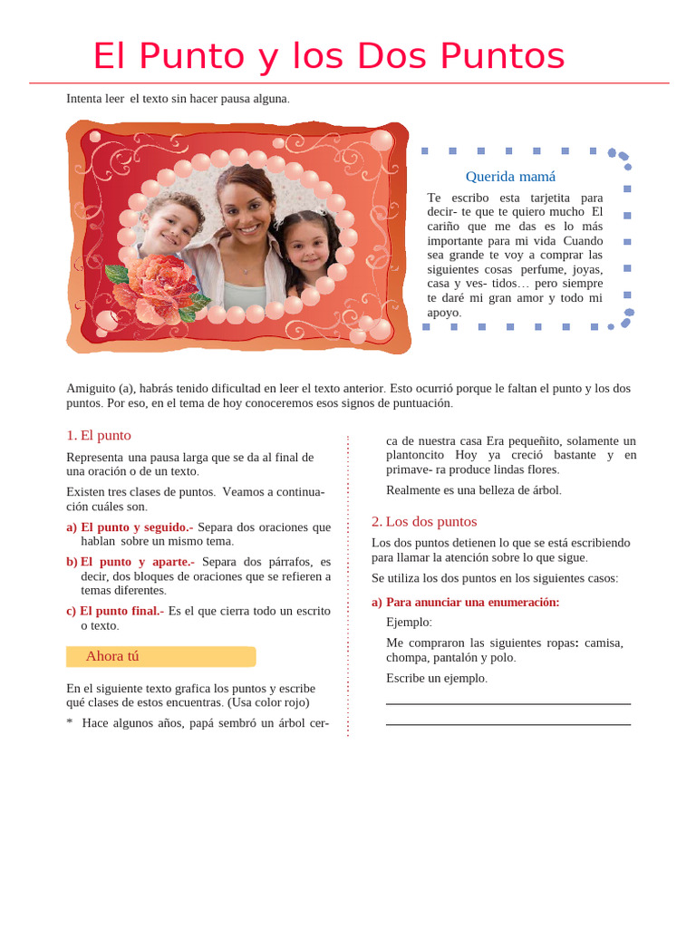 Uso de Puntos y Dos Puntos | PDF | Puntuación | Coma