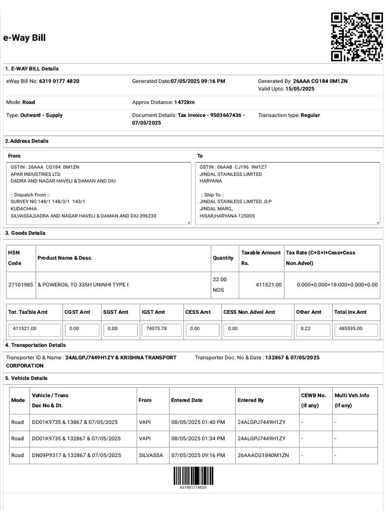 631901774820E-Way Bill System | PDF | Economy Of India | Taxation