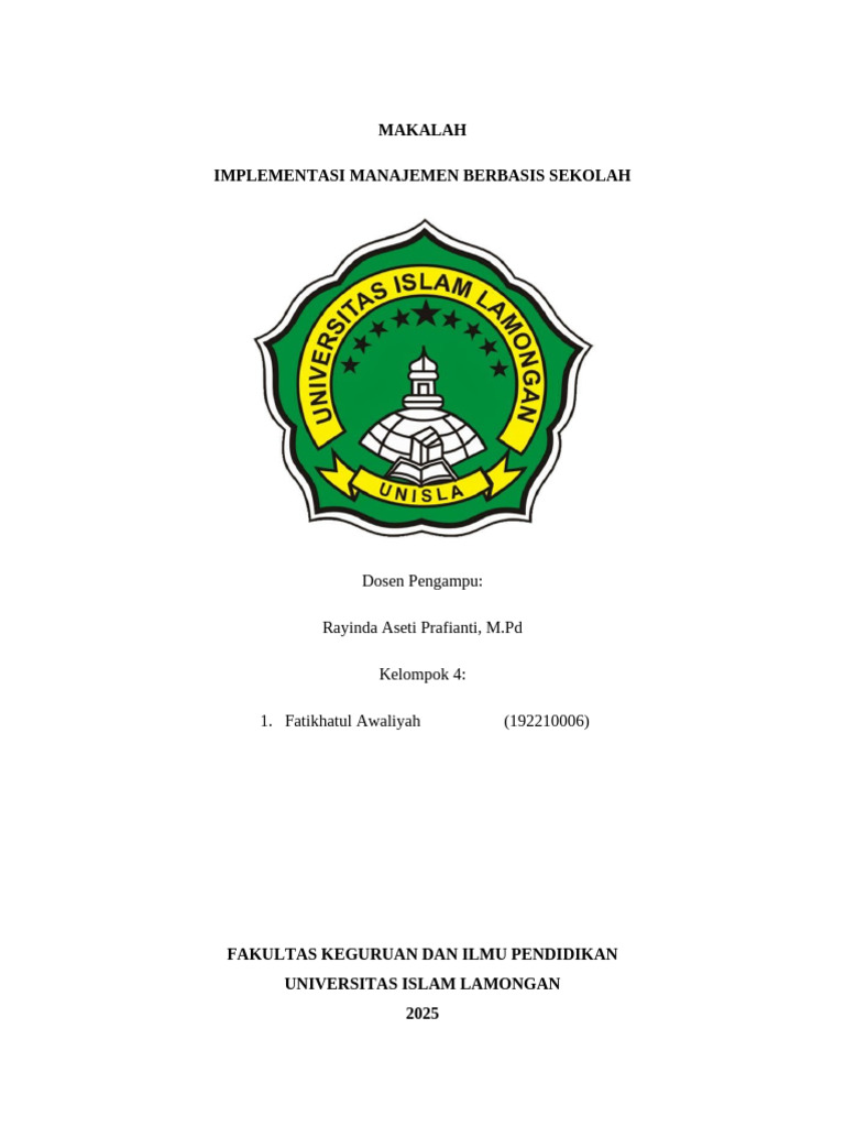 Implementasi Manajemen Berbasis Sekolah | PDF