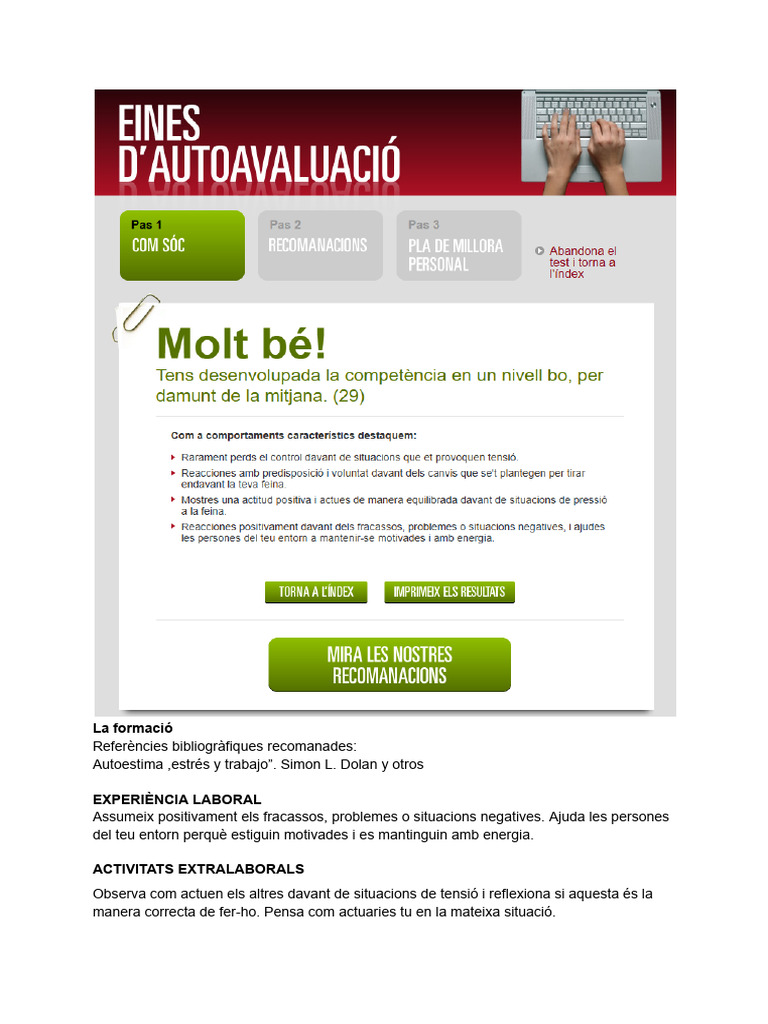 Pla de Millora Personal | PDF