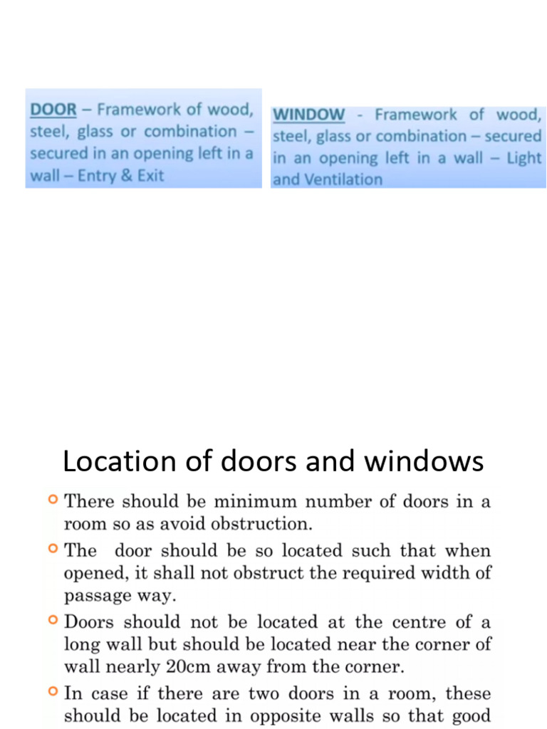Door, Window & Lintel | PDF