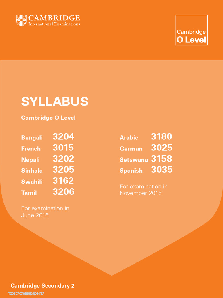 Syllabus: Cambridge O Level | PDF | Reading Comprehension | Semantics