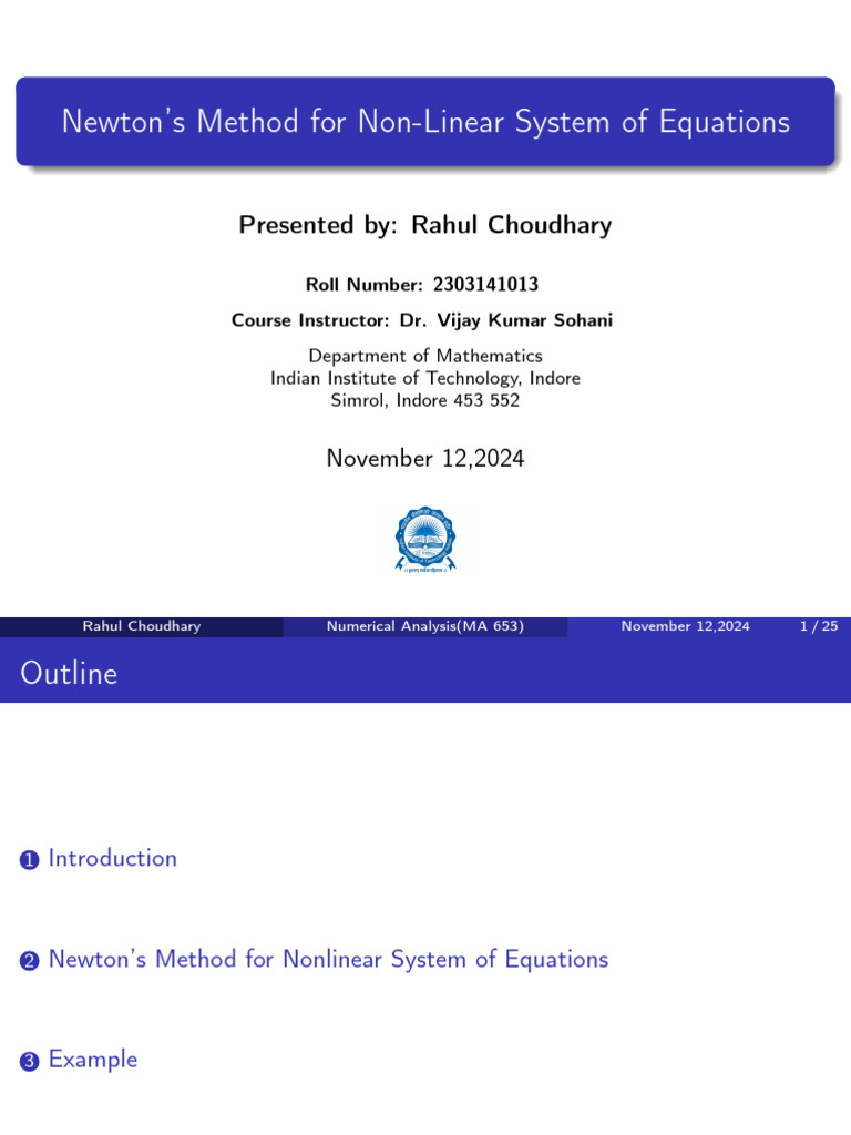 Newton's Method for Nonlinear Equations | PDF | Numerical Analysis ...