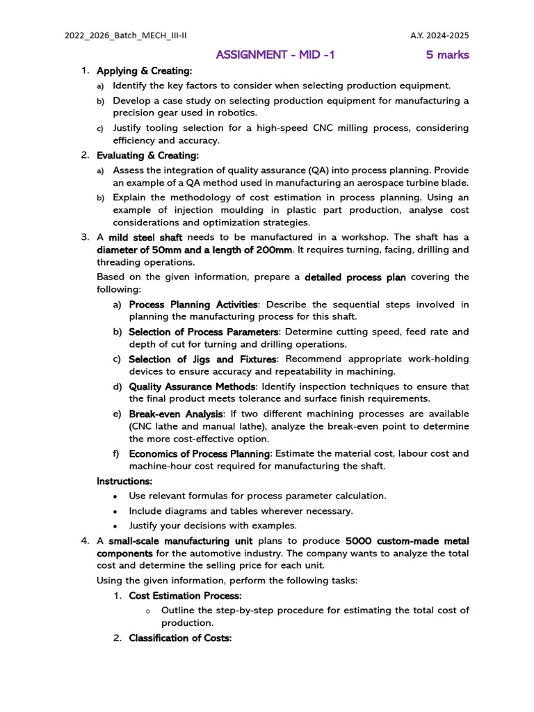 Manufacturing Process and Cost Analysis Guide | PDF | Cost Accounting ...