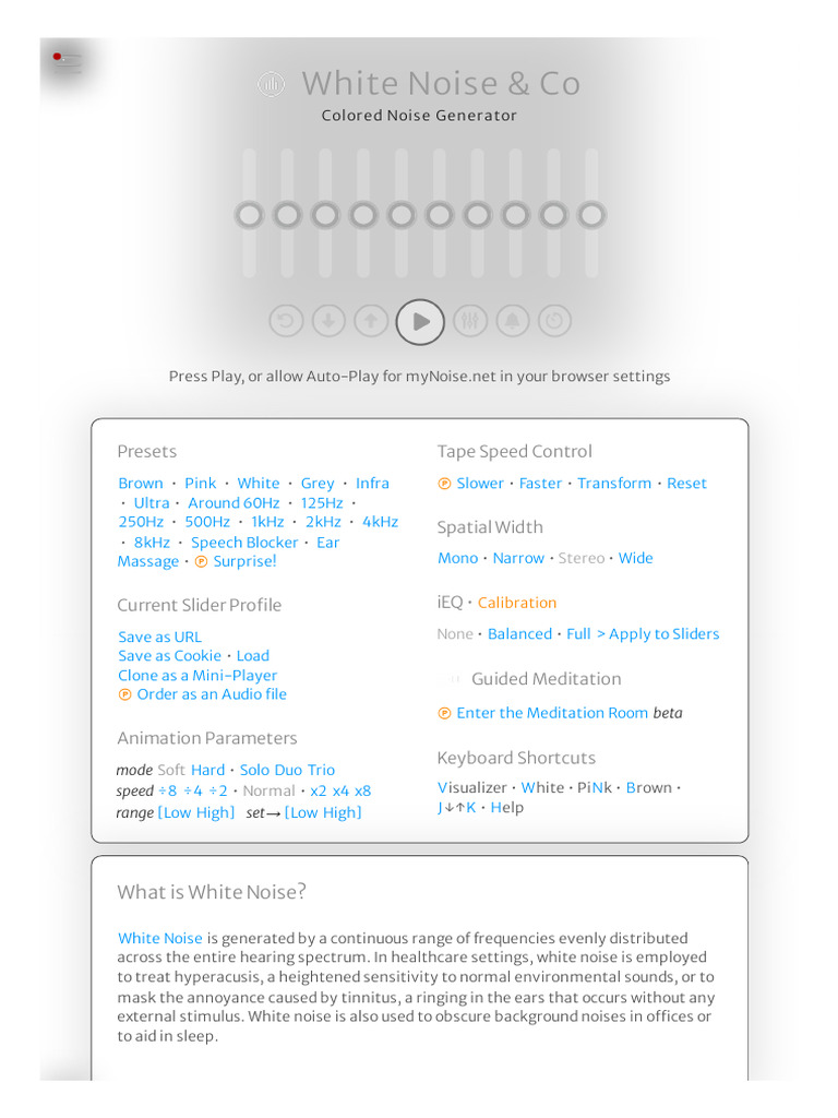 Ultimate White Noise Generator Guide | PDF | Tinnitus | Sound