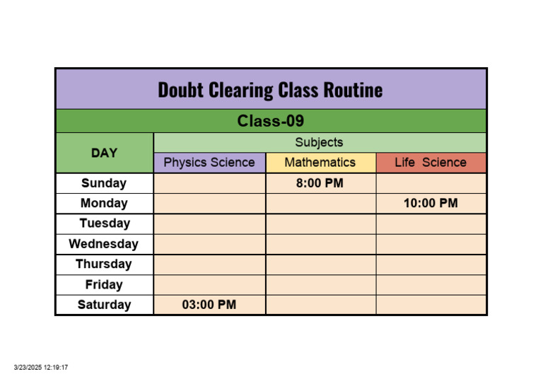 Doubt Clearing Class Routine Class-09 | PDF