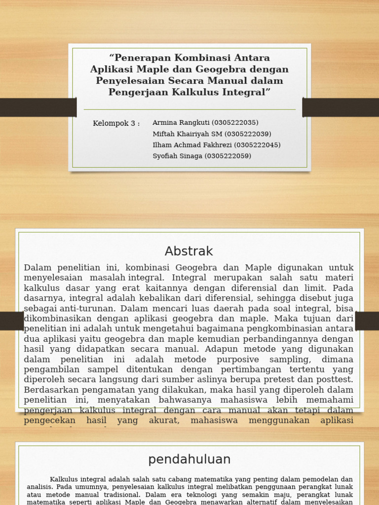 Kombinasi Maple dan GeoGebra dalam Kalkulus | PDF