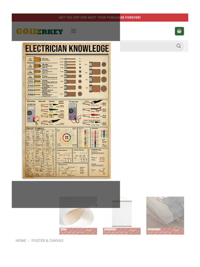 Electrician Knowledge - Poster - Canvas Print - Wooden Hanging Scroll ...