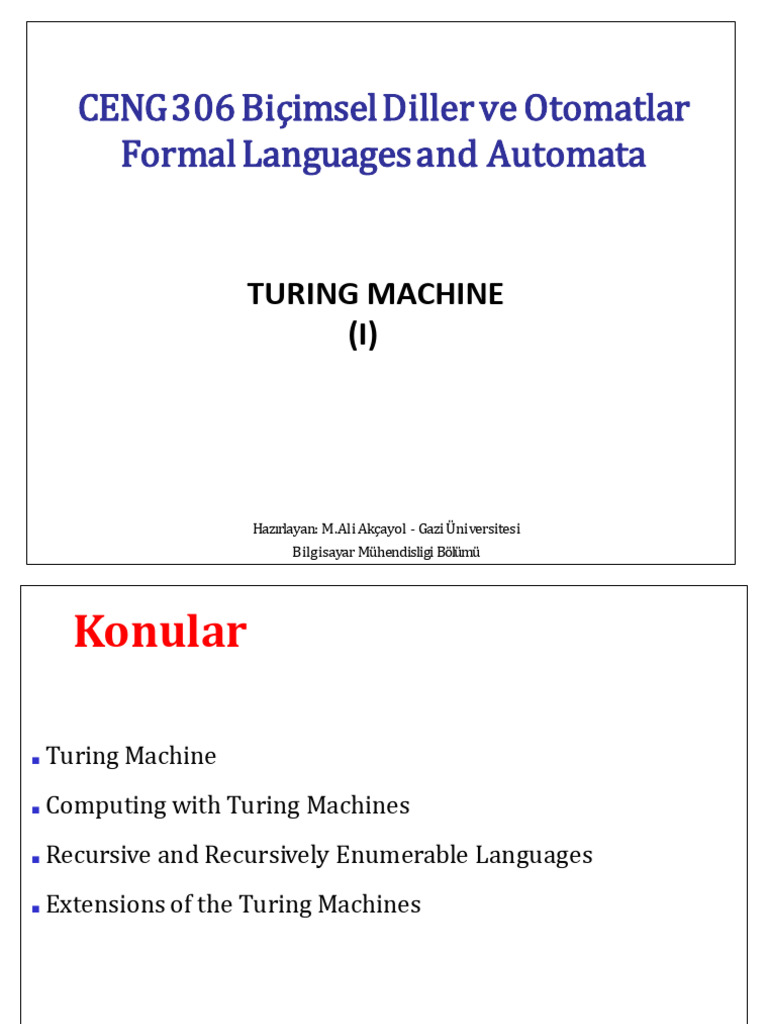 Otomata Lec 11 TM Part1 | PDF