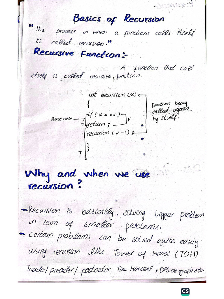 Recursion and Recurrence Relation | PDF