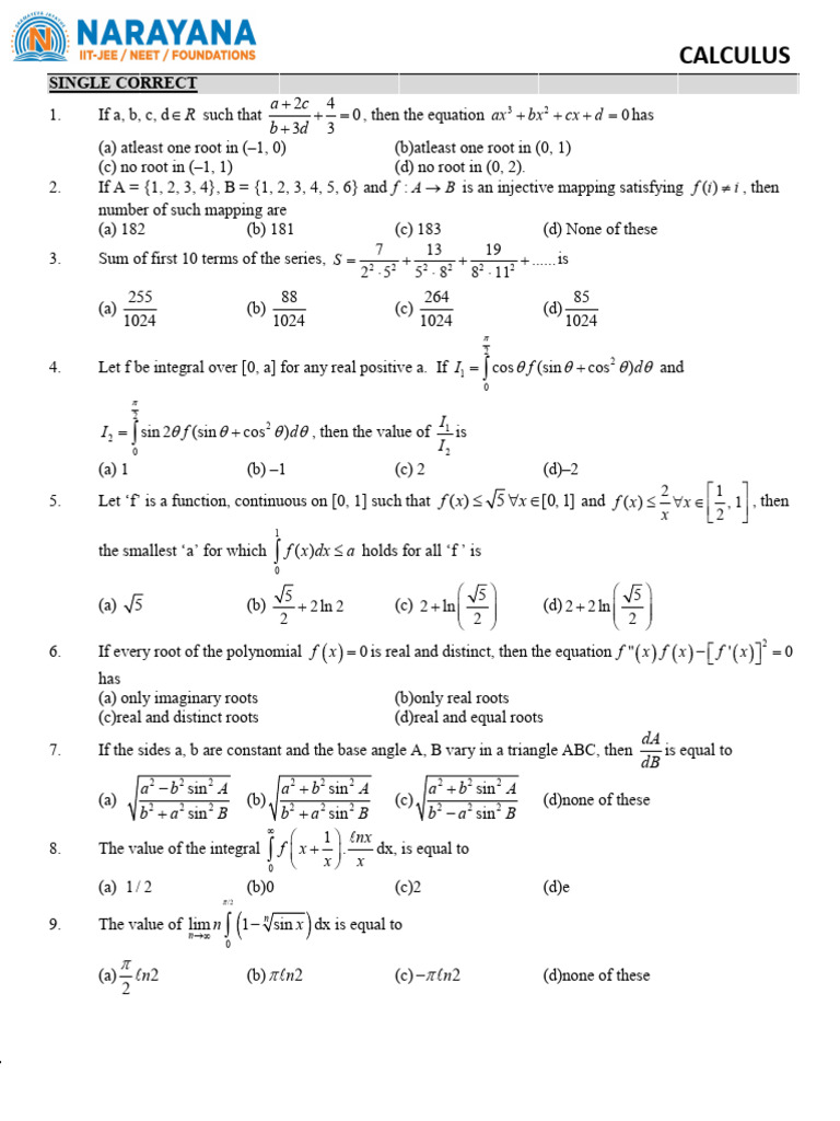 Calculus Problems and Solutions | PDF | Cartesian Coordinate System ...