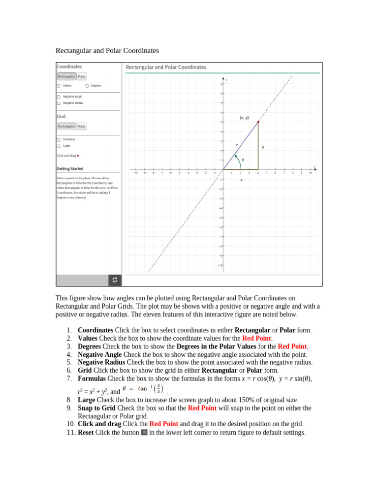 Rectangular Polar Coordinates | PDF | Radius | Angle