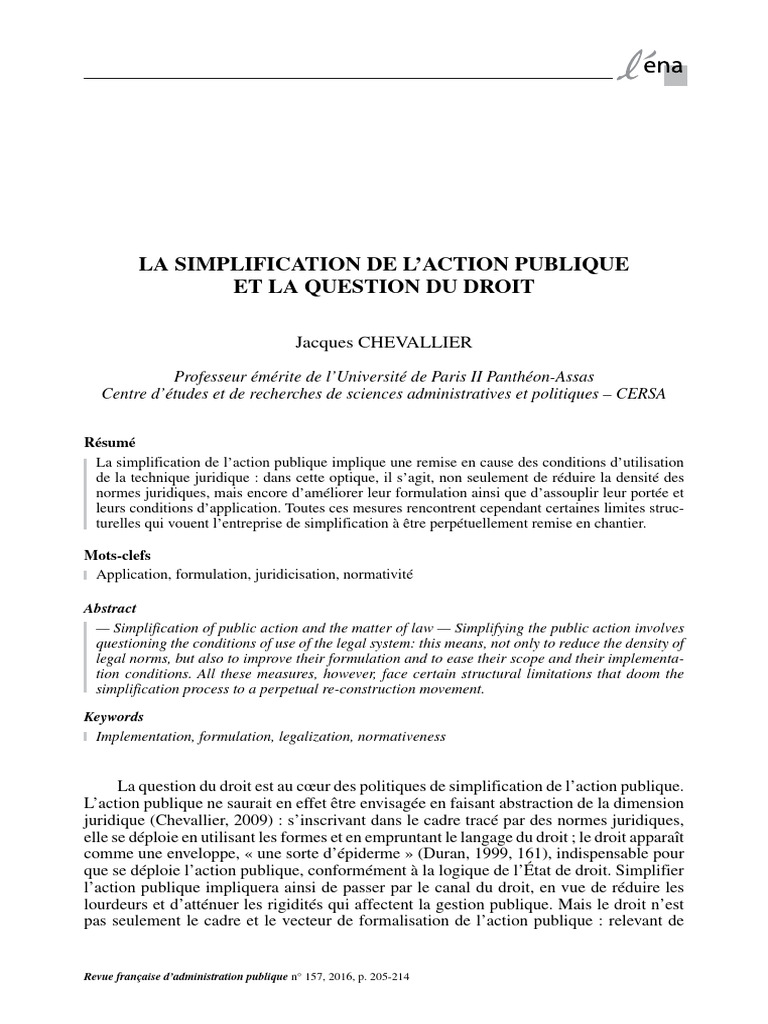 Simplification de l'action publique et droit | PDF | Constitution | France