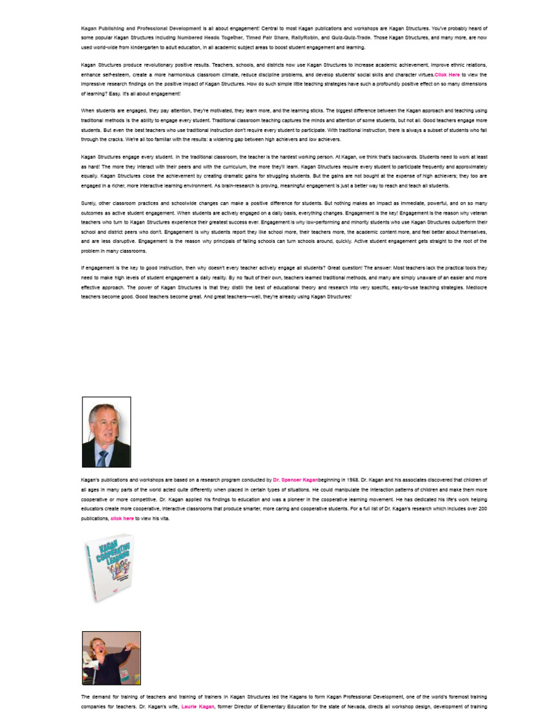 Engaging Students with Kagan Structures | PDF | Teachers | Learning