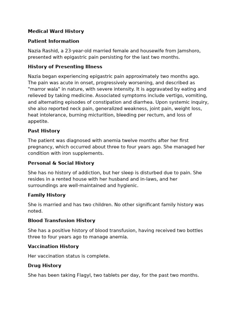 Medical Ward History | PDF
