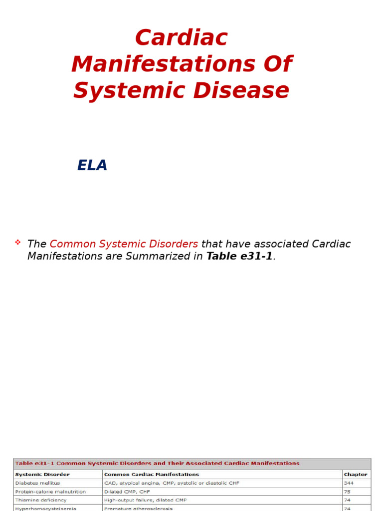 Cardiac Effects of Systemic Diseases | PDF | Heart | Heart Failure