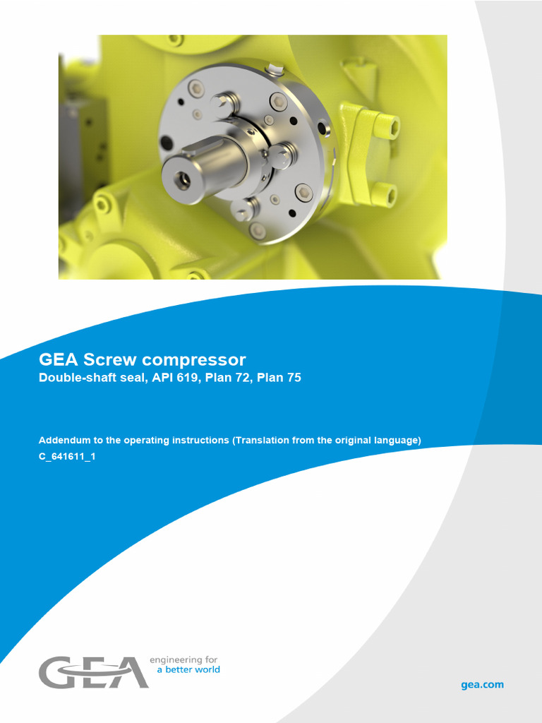 GEA Screw Compressor Double Shaft Seal Guide | PDF | Screw | Pipe ...