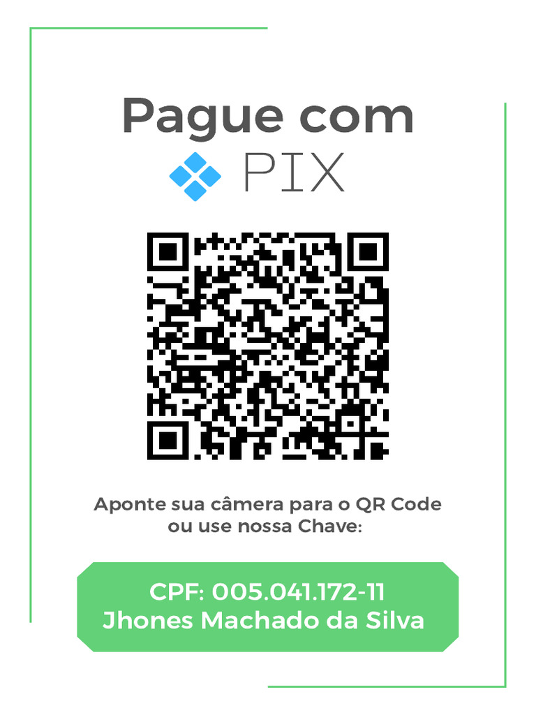 Cartaz Pague Com Pix QR Code e Chave Simples | PDF