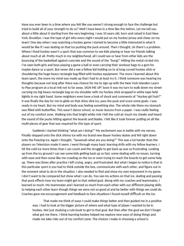 SM Essay Origina | PDF | Ice Hockey