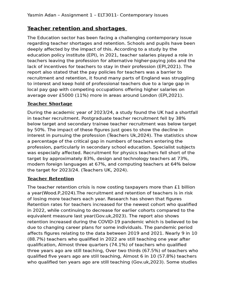 Teacher Retention Crisis in the UK | PDF | Teachers | Recruitment