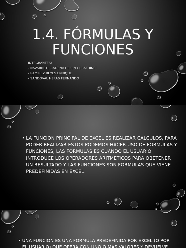 1.4 Formulas y Funciones | PDF | Función (Matemáticas) | Informática
