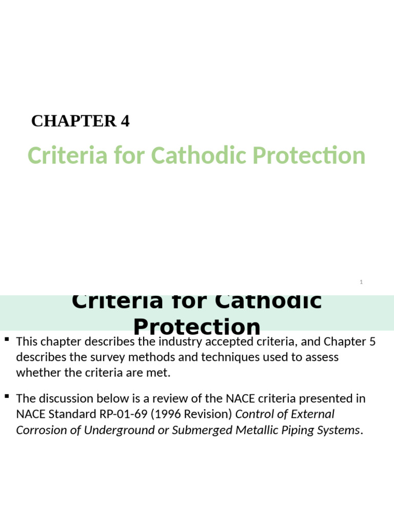 Cathodic Protection Criteria Overview | PDF | Corrosion | Anode