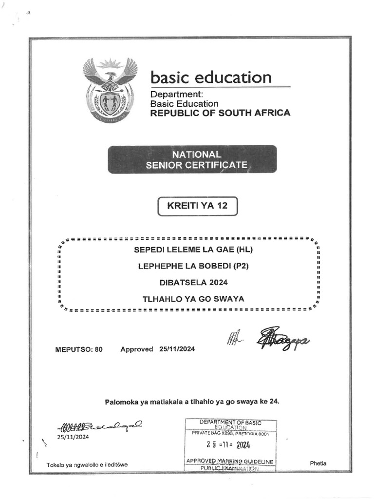 Sepedi Questions - 114049 | PDF