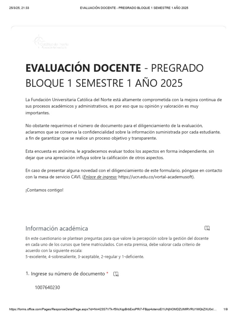 Evaluación Docente Pregrado 2025 | PDF | Maestros