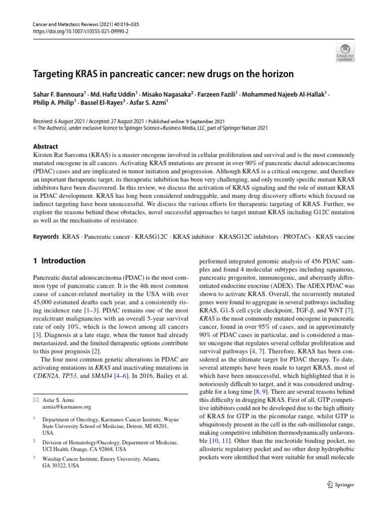 Targeting KRAS in Pancreatic Cancer | PDF | Pancreatic Cancer | Neoplasms
