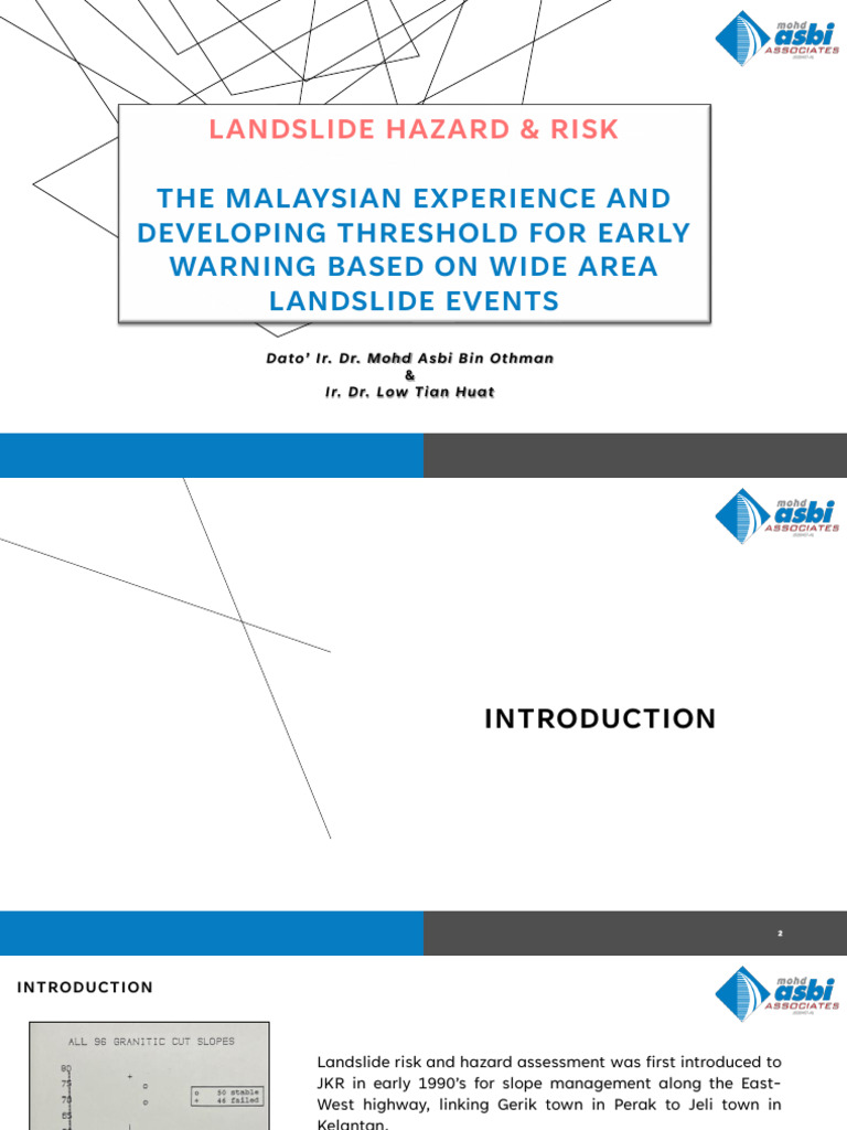 Landslide Hazard & Risk The Malaysian Experience and Developing ...