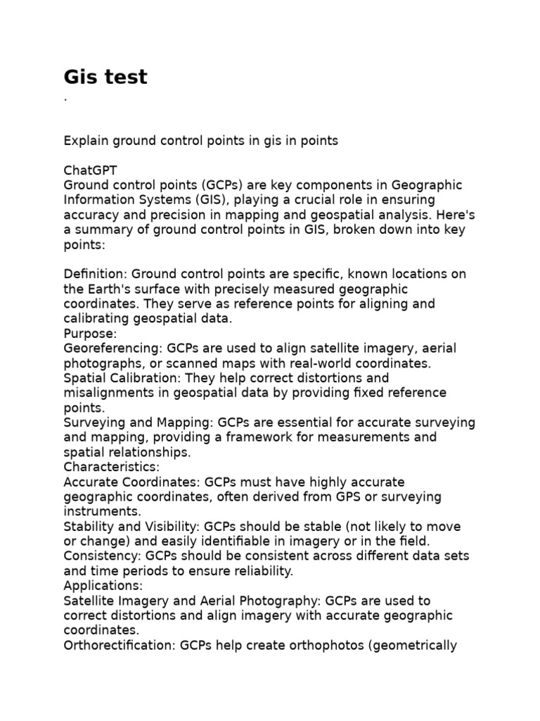 Ground Control Points in GIS Explained | PDF | Databases | Geographic ...