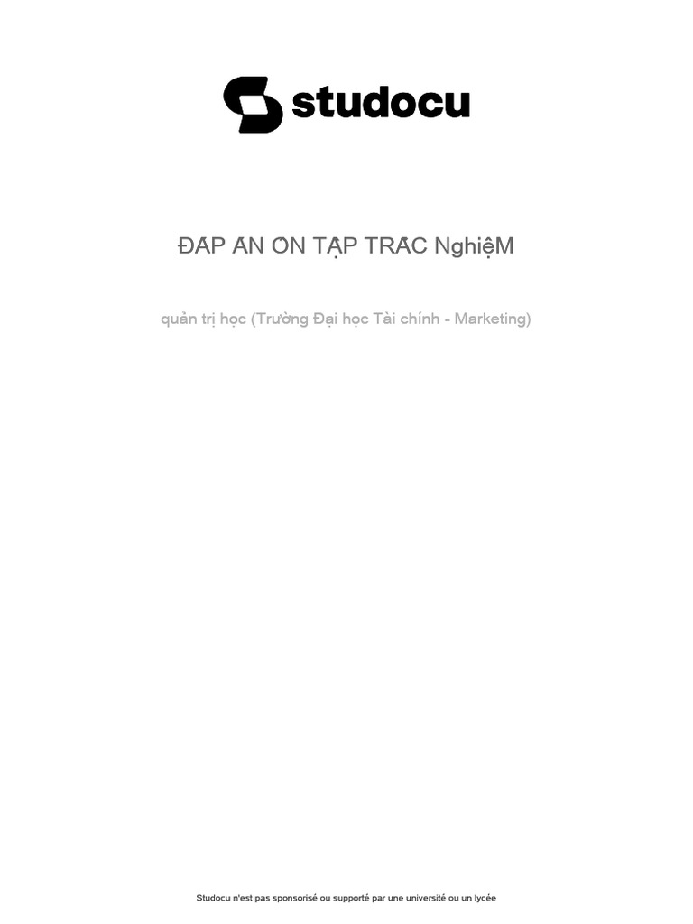 Dap An On Tap Trac Nghiem | PDF