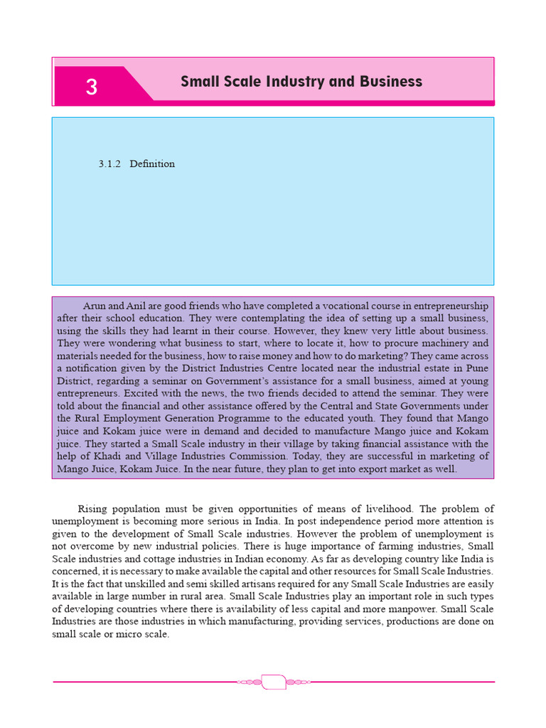 Importance and Advantages of Small Scale Industries | PDF | Small ...