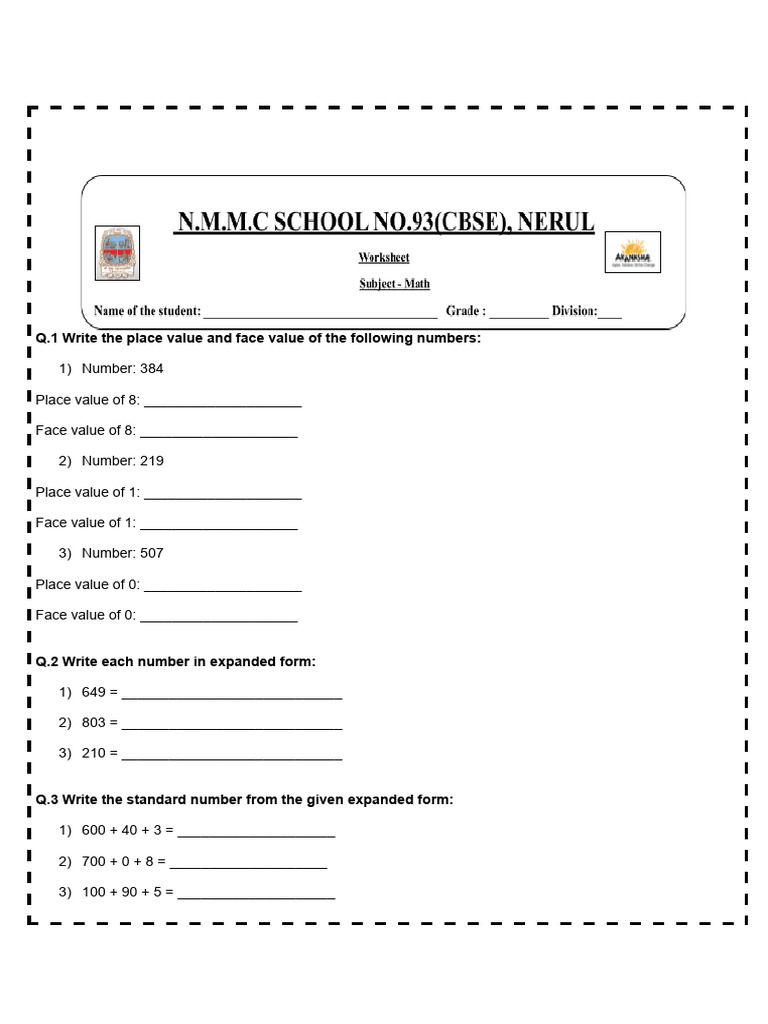Grade 2 - Worksheet | PDF