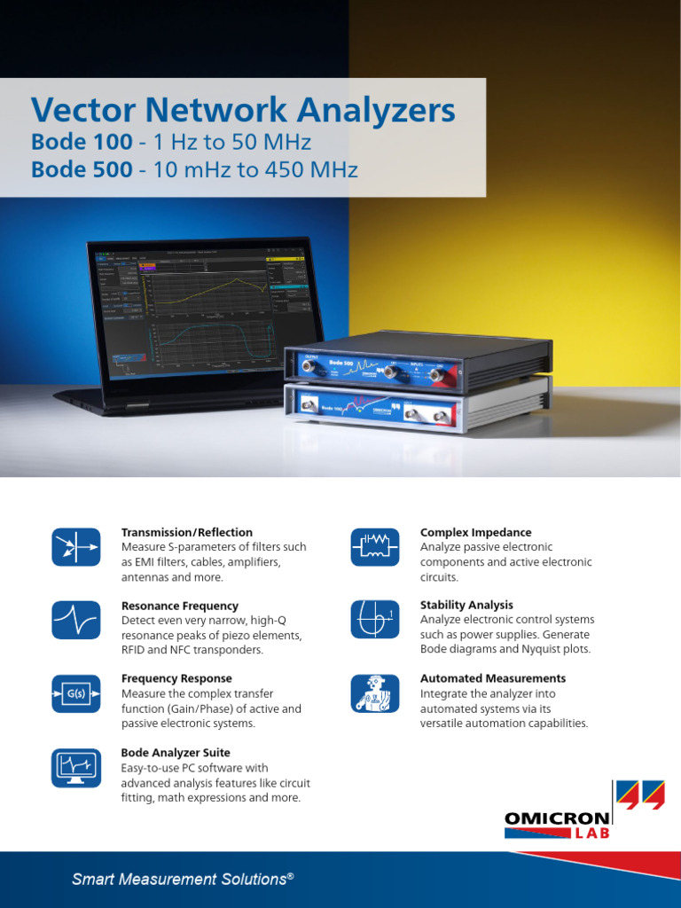 Bode 100/500 Vector Network Analyzers | PDF | Electronic Filter | Amplifier