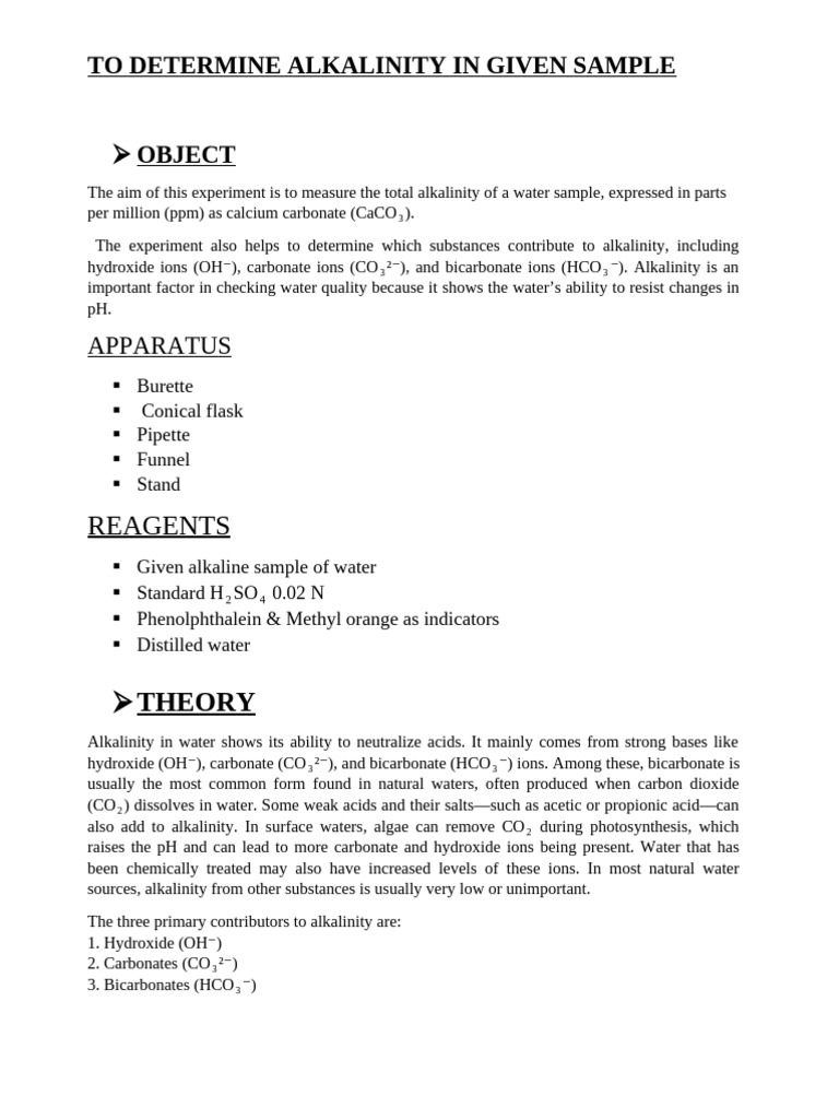 Measure Water Alkalinity: 240 ppm CaCO₃ | PDF | Alkalinity | Carbonate