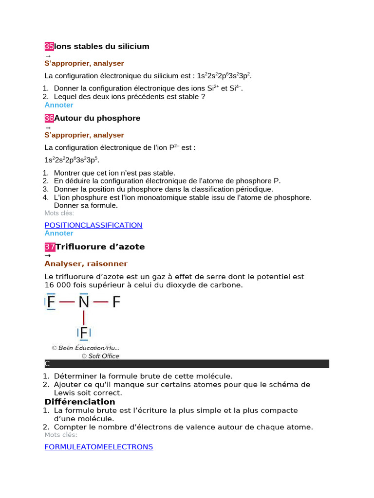 Ions et stabilité chimique en seconde | PDF | Tableau périodique | Atomes