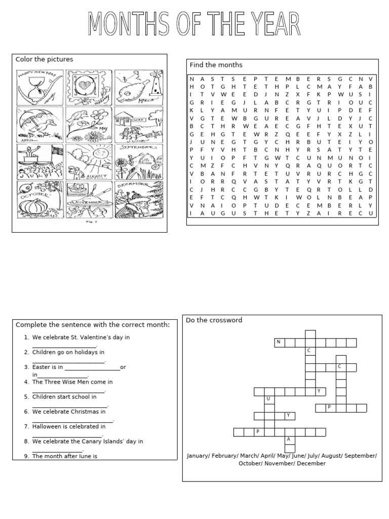 Months Fun Activities Games - 19688 | PDF | Traditions | Christmas