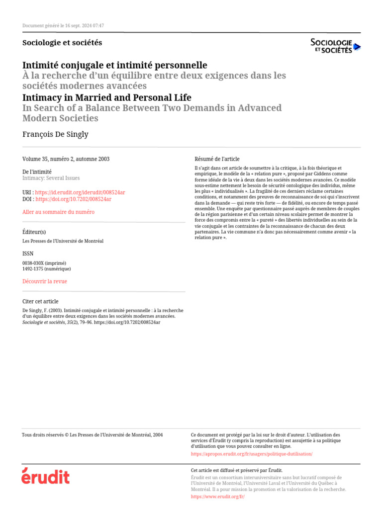 Équilibre entre intimité conjugale et personnelle | PDF | Amour | Mariage
