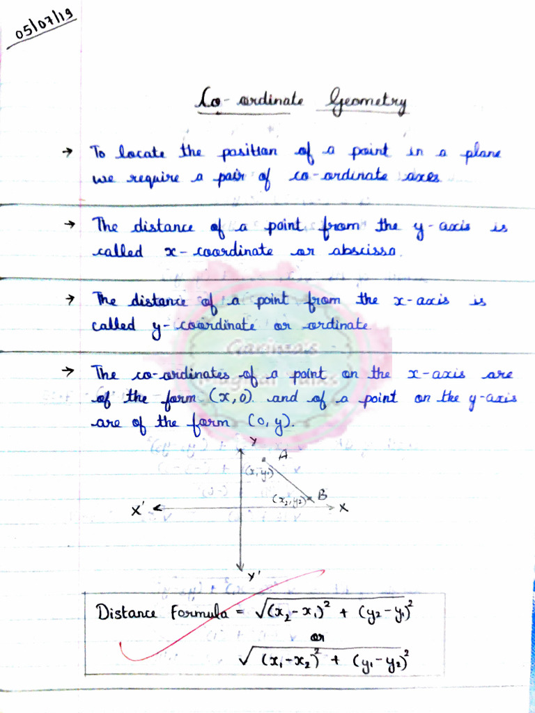 CH 7 Part 1 Coordinate Geometry | PDF