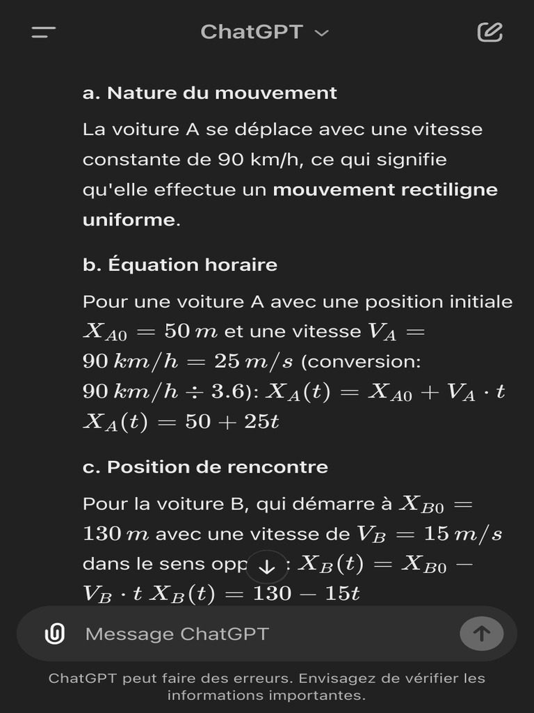 Mouvement rectiligne uniforme d'une voiture | PDF