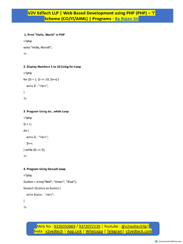 Php program pdf