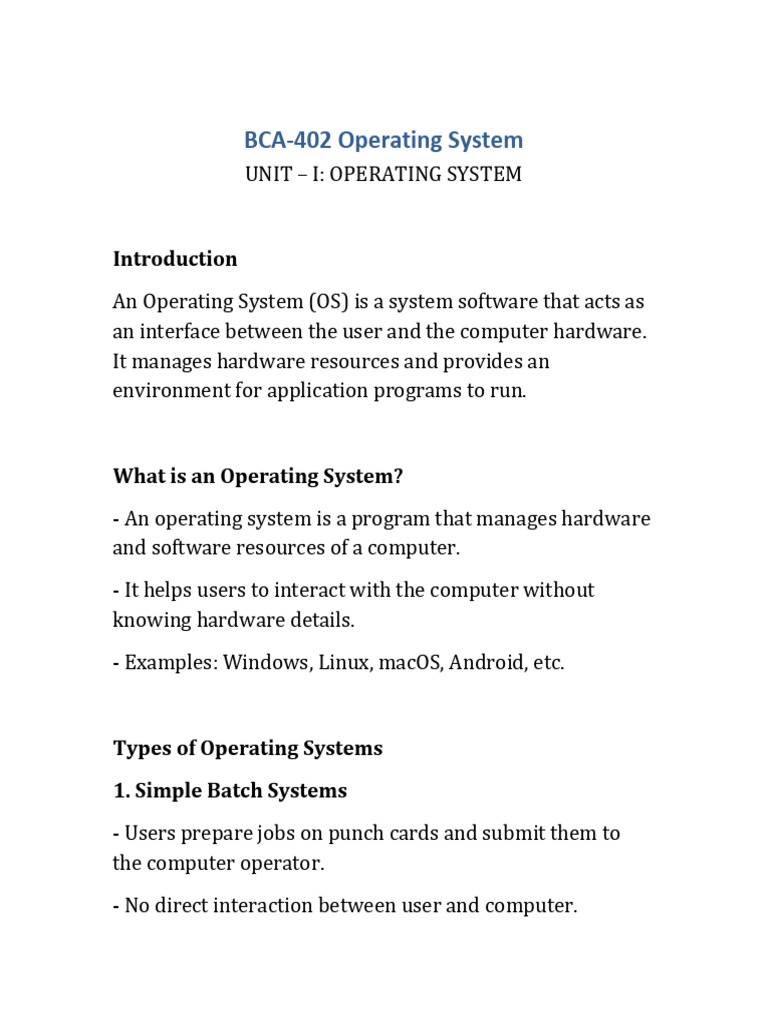 Unit 1 Os | PDF | Operating System | Computer Data Storage