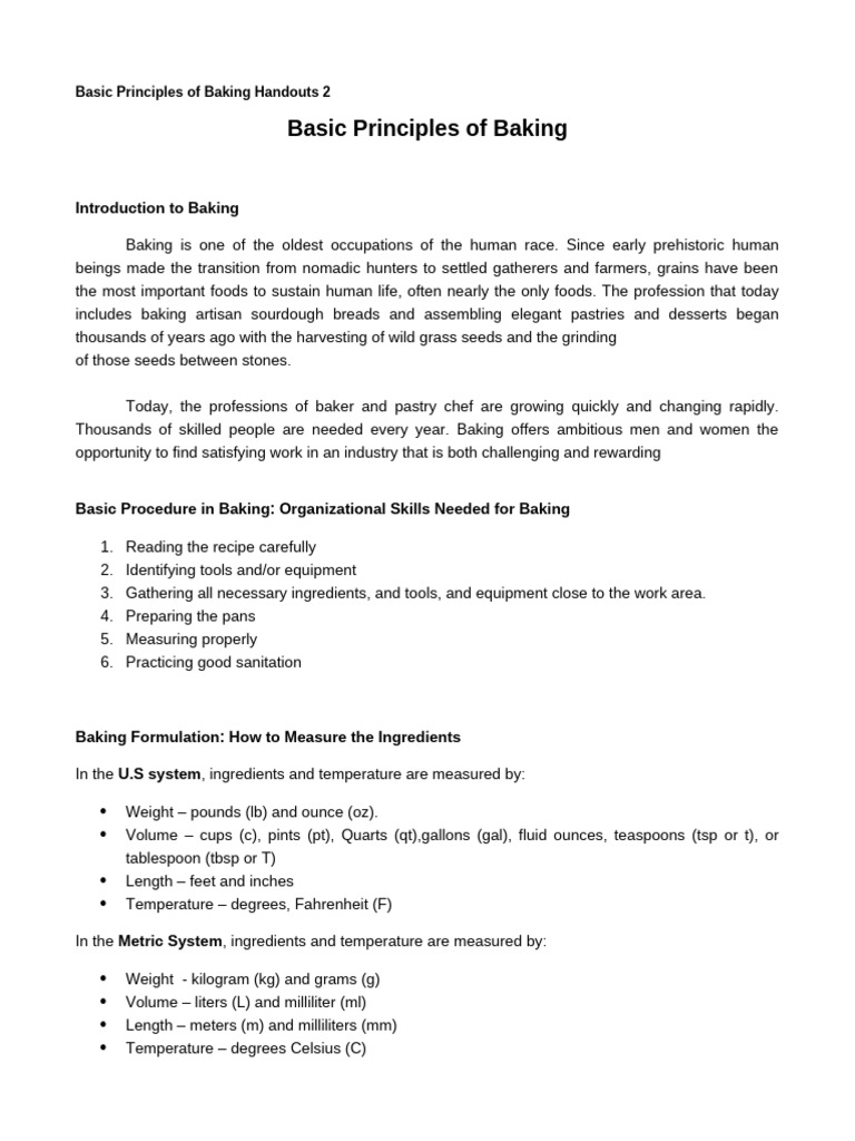 Essential Baking Principles Guide | PDF | Baking | Foods
