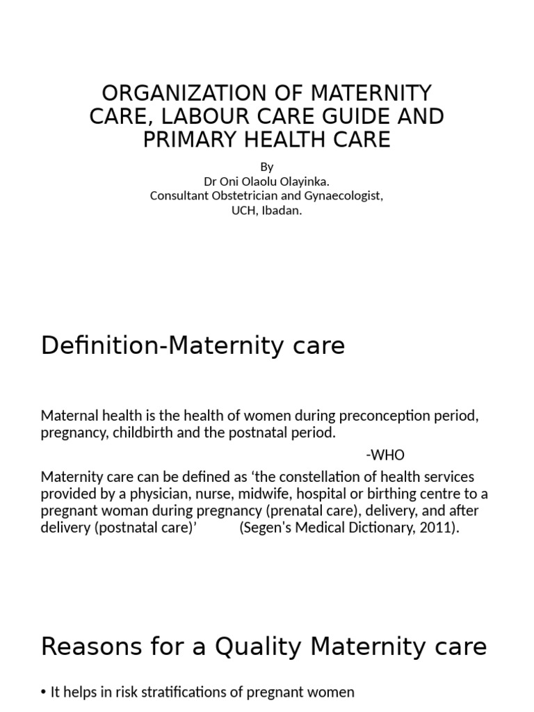 Maternity Care and Labour Guide in PHC | PDF | Pregnancy | Childbirth