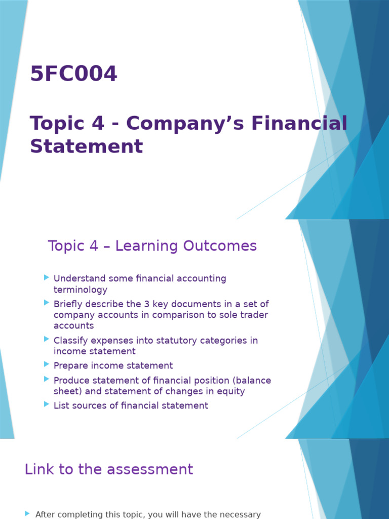 5FC004Topic4Lecture 94588 | PDF | Balance Sheet | Expense