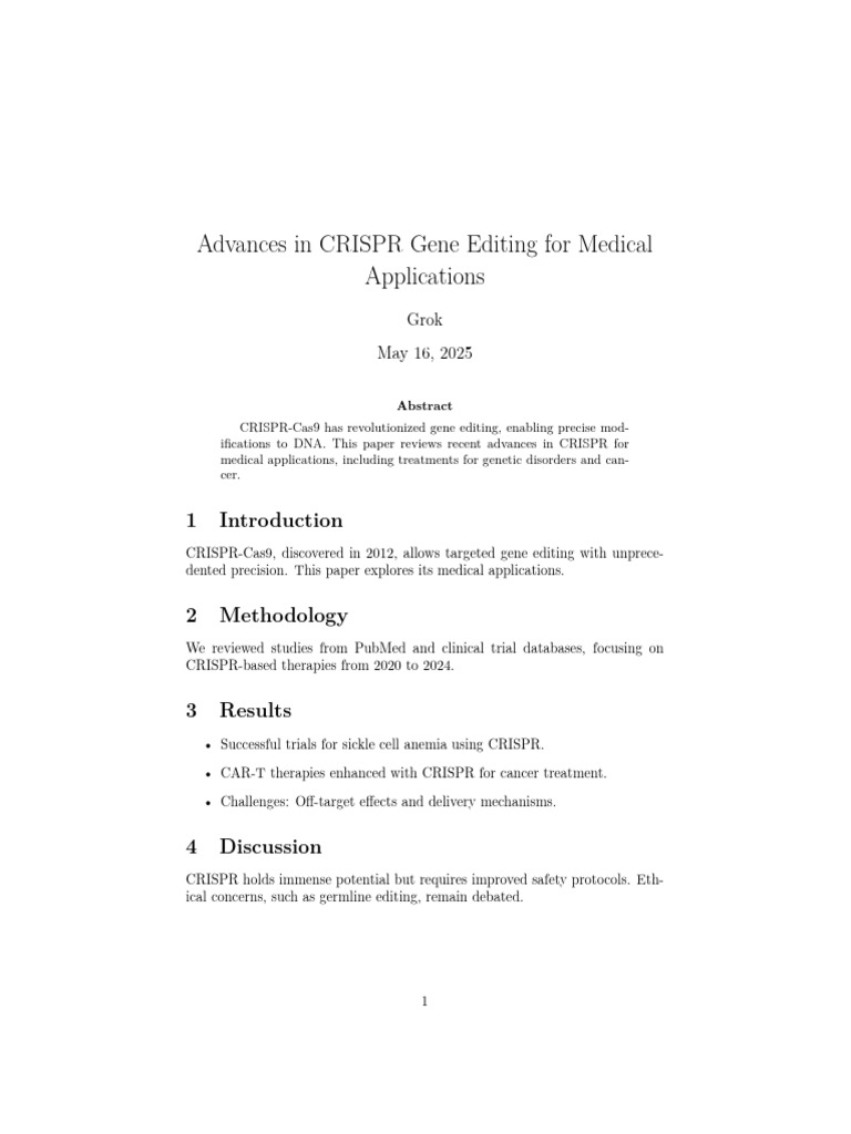 Advances in CRISPR Gene Editing | PDF