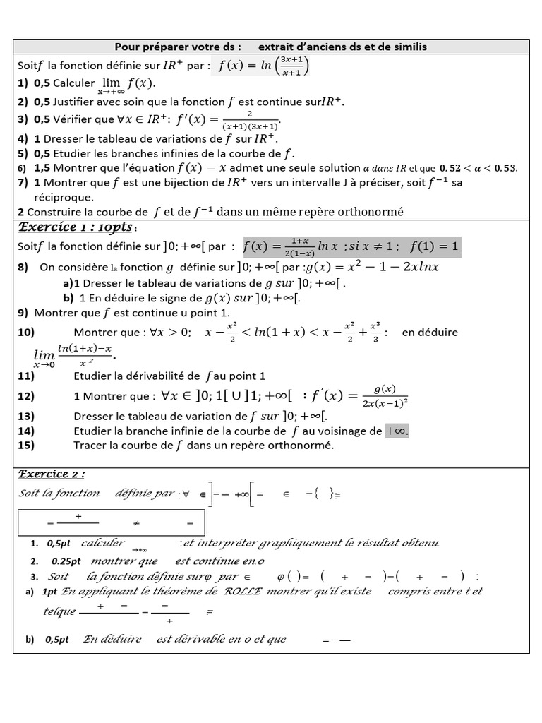 Préparation aux DS de mathématiques | PDF | Mathématiques | Objets ...