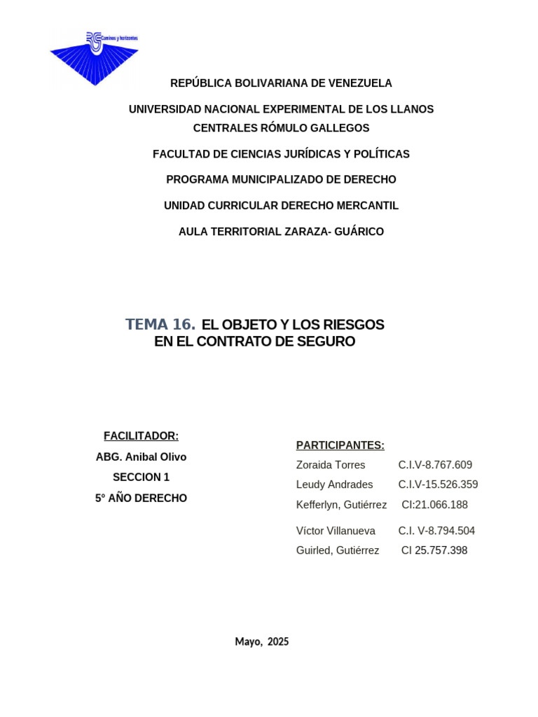 Derecho Mercantil Tema 16 | PDF | Póliza de seguros | Seguro