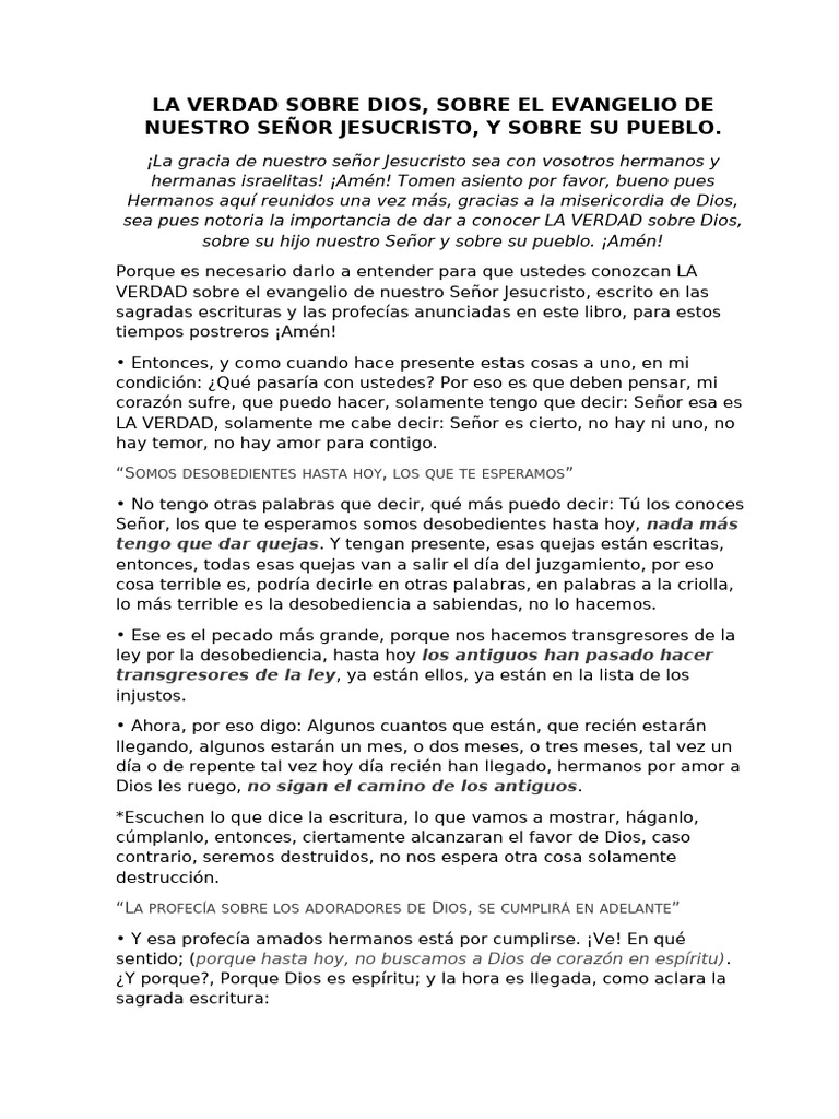 La Verdad de Dios y su Evangelio | PDF | Verdad | Amor